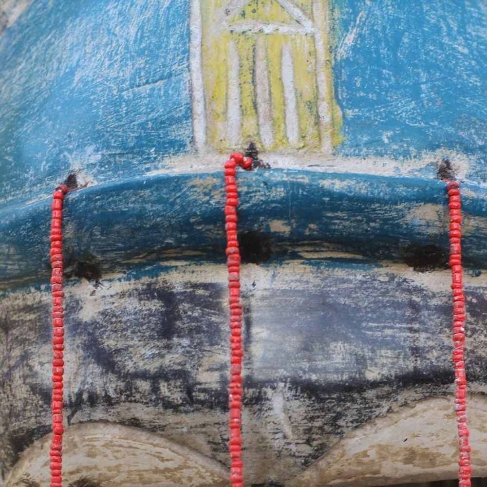 Damba-Themed African Wood Mask from Ghana 'Damba Pride'