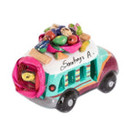Green and Brown Ceramic Mini Bus Decoration from Guatemala 'Brown and Turquoise Old Tim...'