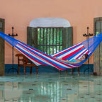 Red White and Blue Hand Woven Nylon Maya Hammock Single 'Patriotic'