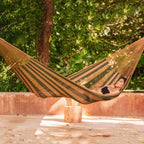Nylon Rope Hammock in Moss Green and Copper Single Mexico 'Copper Mountain'
