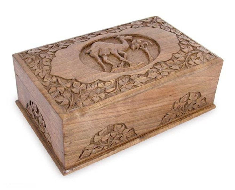 Handcrafted Wood Jewelry Box 'Camel'