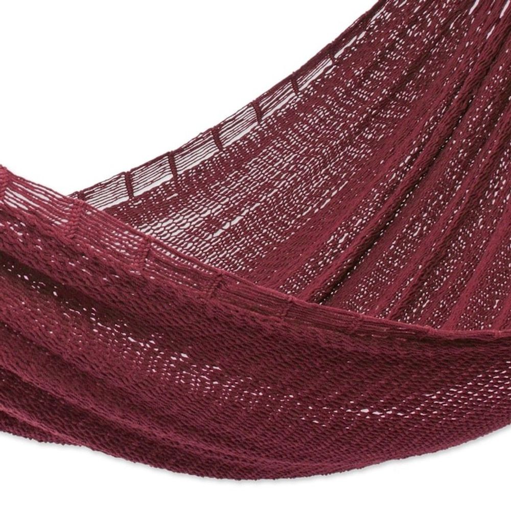 Maya Style Cotton Rope Hammock Double 'Uxmal Mulberry'