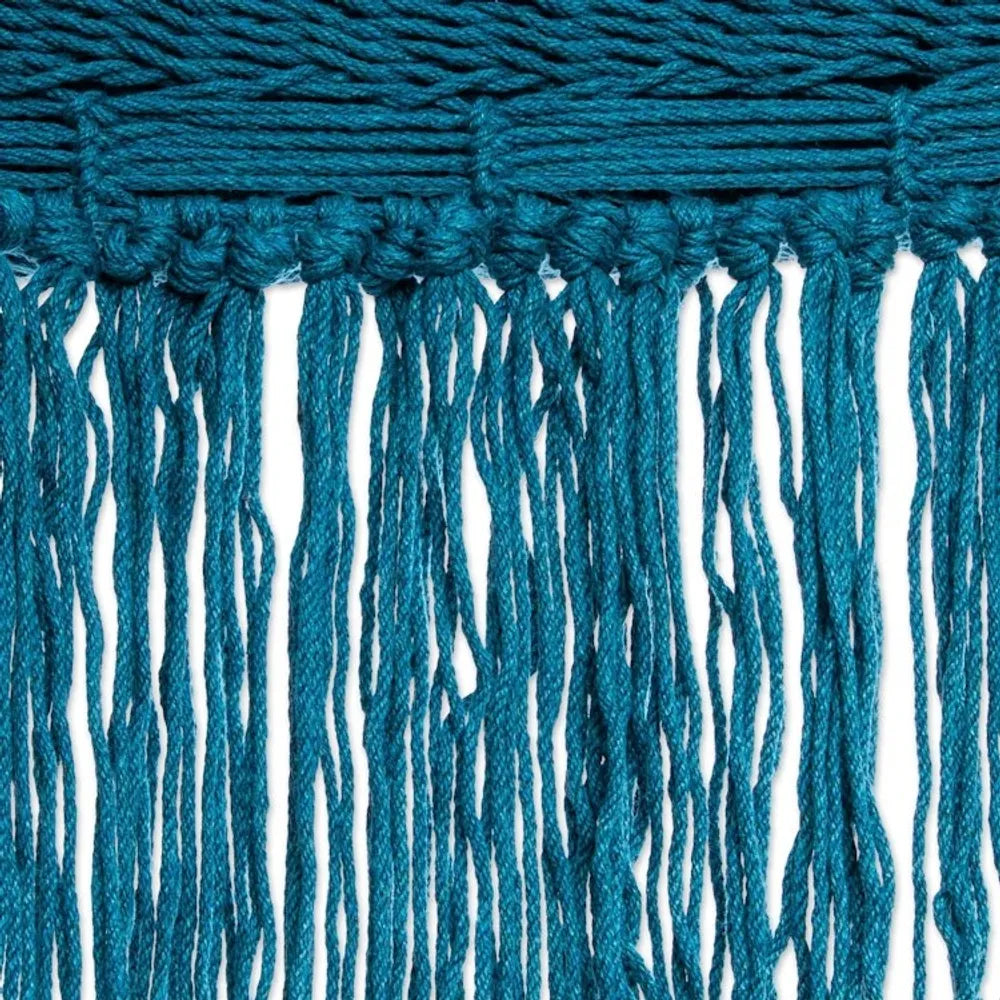 Fringed Teal Hammock from Mexico Triple 'Caribbean Blue Cascade'