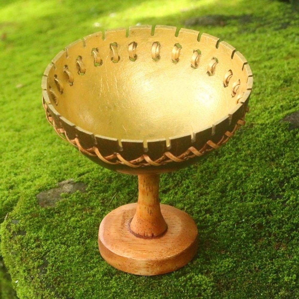 Coconut Shell Jewelry Stand Crafted in Bali 'Personal Treasure'