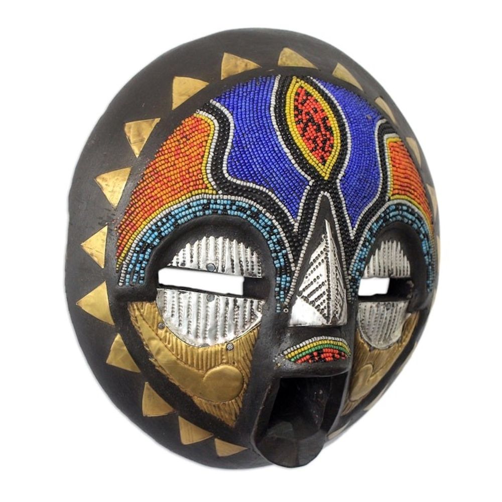African Bridal Beaded Mask Crafted by Hand 'Sadaki'