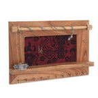Wood and Cotton Jewelry Display Wall Panel Handmade in Bali 'Tegalalang Heritage in Tan'