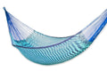 Fair Trade Blue Cotton Striped Rope Hammock Double 'Riviera Sapphire'