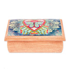 Butterfly and Heart-Themed Decoupage Jewelry Box from Mexico 'Butterfly Heart'