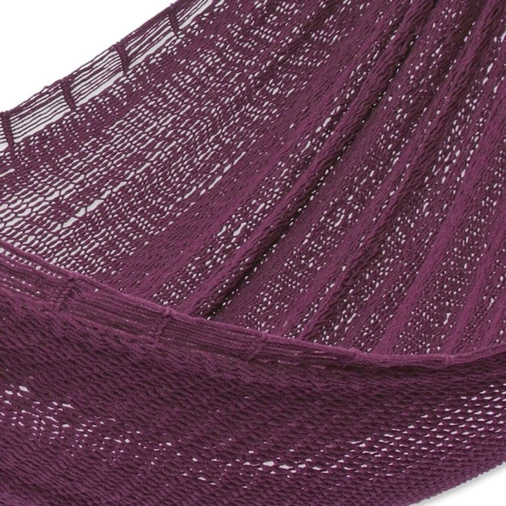 Hand Woven Cotton Rope Hammock Single 'Uxmal Mulberry'