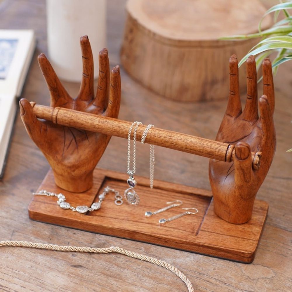 Handmade Jempinis Wood Jewelry Display 'Holding Memories'