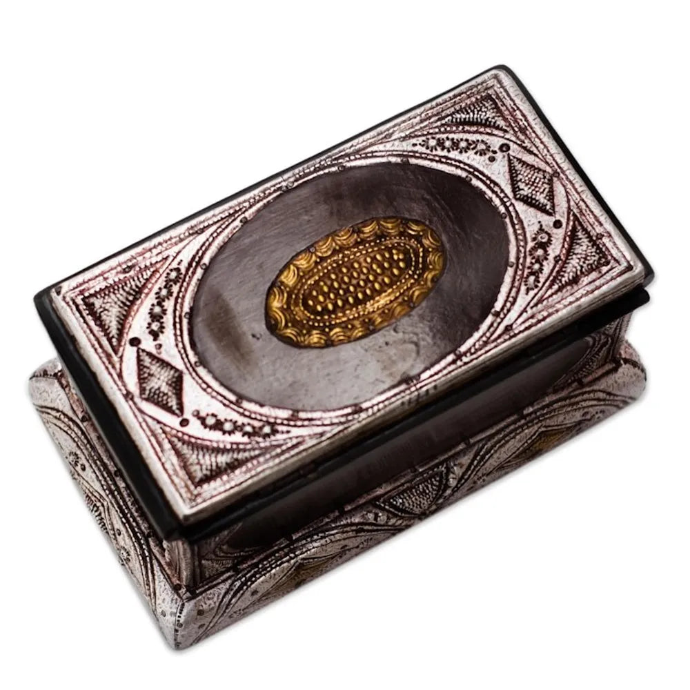 Sese Wood and Aluminum Plated Jewelry Box 'Royal Jewels'