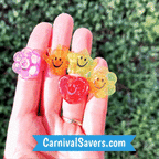 Smile Face Glitter Rings (96 total glitter rings in 2 bags) 10¢ each