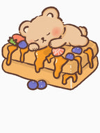 Sleeping Bear on Waffle Illustration by NadirJArt Unisex T-shirt, Sweatshirt, Hoodie, Long Sleeve Tee