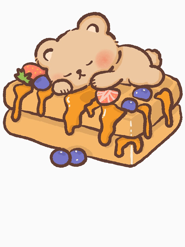 Sleeping Bear on Waffle Illustration by NadirJArt Unisex T-shirt, Sweatshirt, Hoodie, Long Sleeve Tee