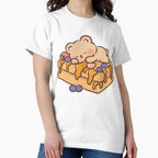 Sleeping Bear on Waffle Illustration by NadirJArt Unisex T-shirt, Sweatshirt, Hoodie, Long Sleeve Tee