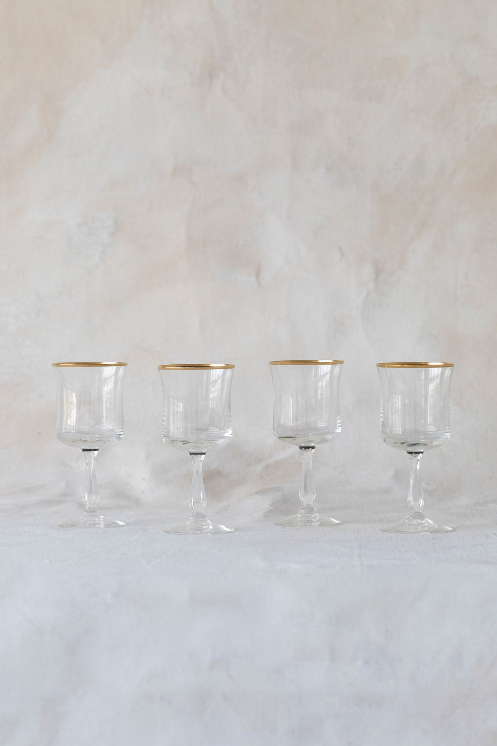 Vintage Gold Trimmed Wine Glasses