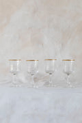 Vintage Gold Trimmed Wine Glasses
