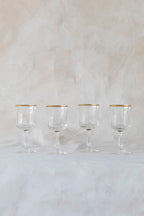 Vintage Gold Trimmed Wine Glasses