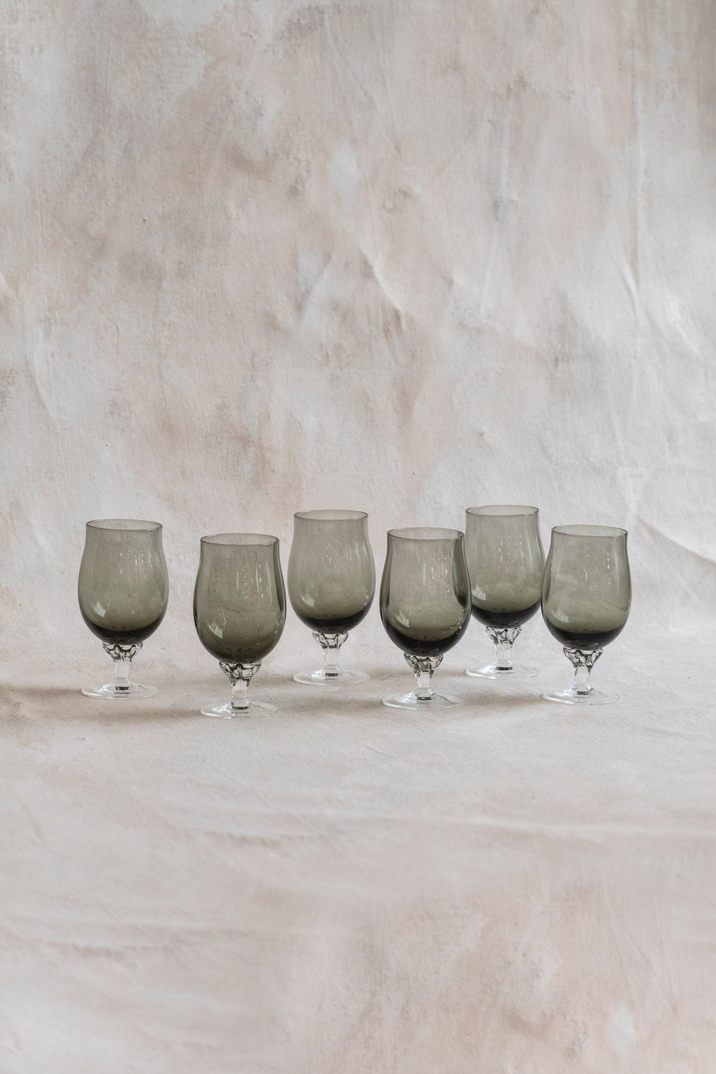 Vintage MCM Smokey Wine Goblets